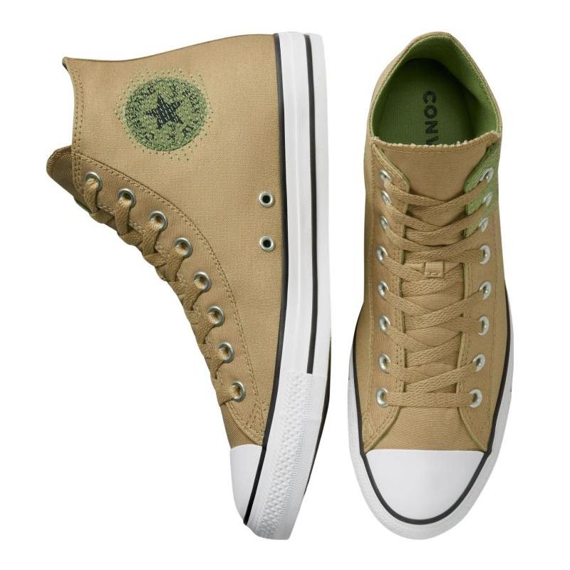 Converse Chuck Taylor All Star Stitched Patch Vintage High Top Espadrilles Unisex Brown Blue
