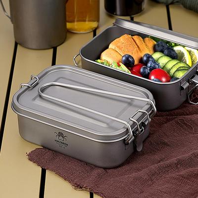 Camping Bento Box Titanium Bento Box Venkovní 800ml Box na oběd Obdélníková nádoba na potraviny