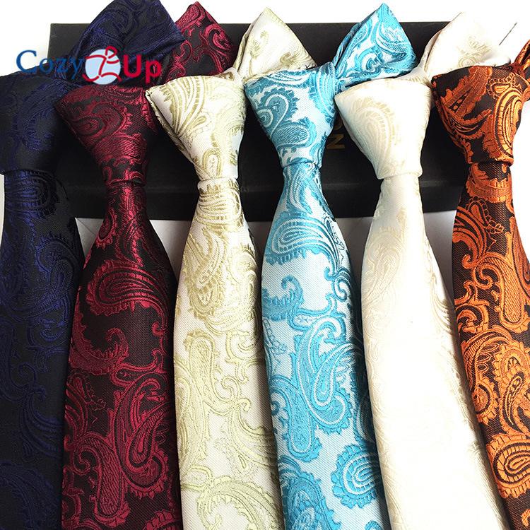Cozy Up 3.15"(8cm) Fashion Striped PaisleyTies Men Plaid Flower Necktie for Wedding