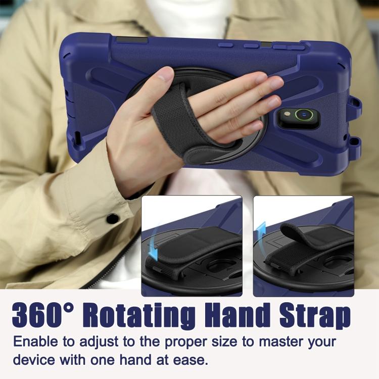 Capa Híbrida de PC com Silicone e Suporte Giratório para Tablet com Alça de Ombro