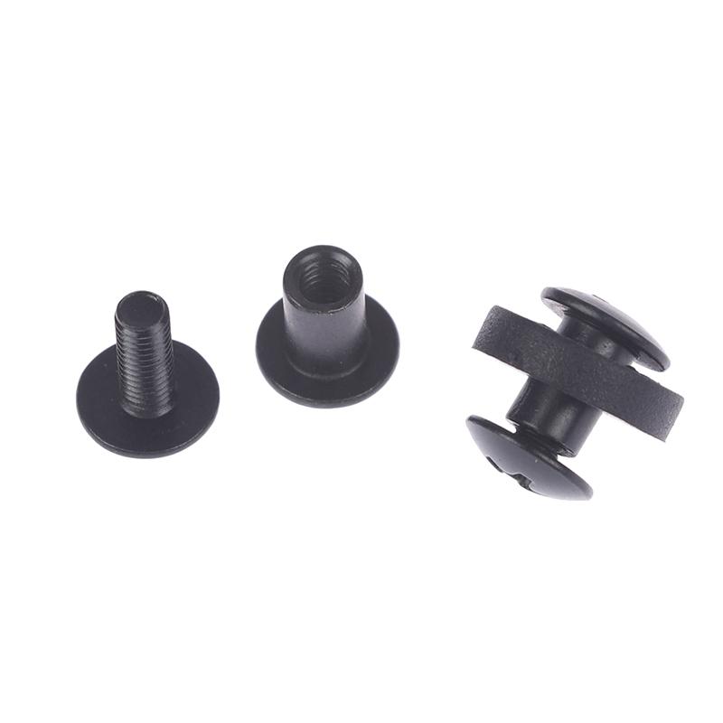 6 Sets Black Steel Short Post Chicago Screw Set Cross Head Perfect For Diy Kydex