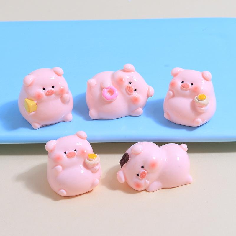 Cerdo Gordo 3D Dibujos Animados Resina DIY Llavero Colgante Accesorios