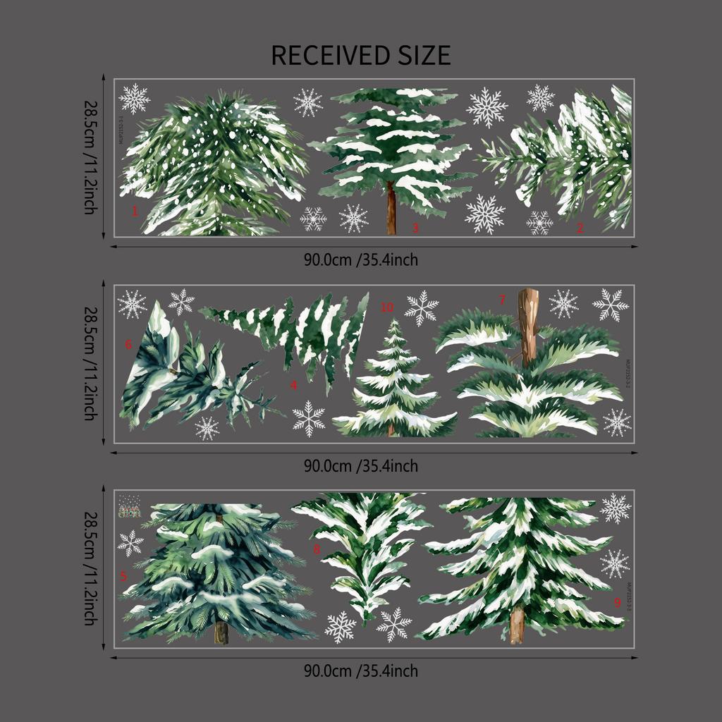 Winter Snowy Pine Forest Wall Sticker Removable Living Room Kids Room Home Decor