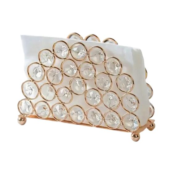 Crystal Napkin Holder, Stable Vertical Storage Napkin Stand, with Anti-Slip Feet, Durable Rust-Proof Tissue Dispenser for Home And золотистый
