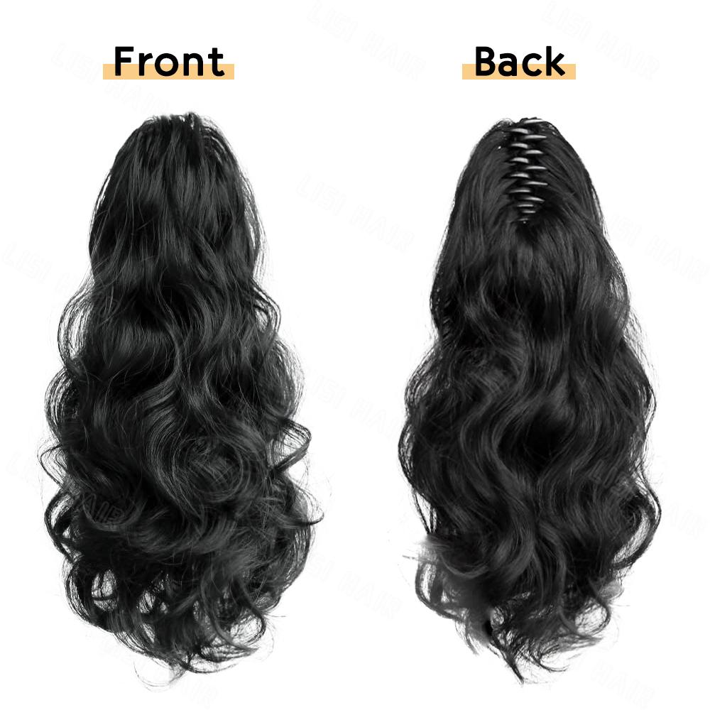 MISS WIG Synthetische lange Klaue gewellte lockige Pferdeschwanz Perücke Extensions Clip täglich flauschigen Pferdeschwanz Haarteil für Frauen