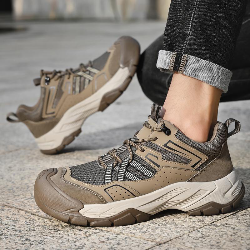 Fashion Classic Outdoor Men Sports Shoes Lace-Up Real Leather Sneakers Non-slip Walk Shoes High Quality Flats Handmade Male Treking Shoe