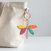 Colorful Woven Dragonfly Keychain Pendant Bohemian Style Pendant Hand-Woven Keychain Accessory Beach Bag Charm