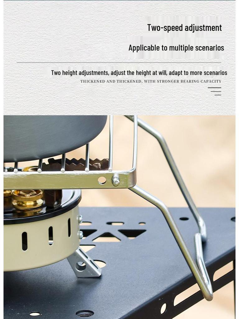 Přenosný skládací nerezový stojan na kempingový gril