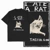 Retro Cat Print Unisex T Shirt Black Cool Big Size Cotton Graphic tshirt For Unisex Unique Casual Vintage Unisex Tshirt Tee Shirt G55