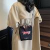 Canvas bag women's summer versatile casual shoulder messenger bag is now popular portable bucket bag