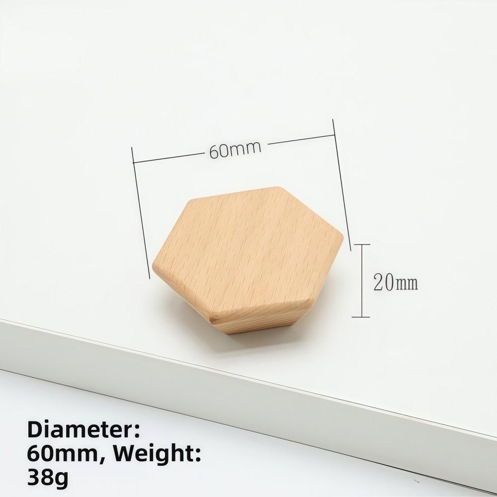 Nordic Style Cabinet Knob Handle Wooden Round Wardrobe Drawer Handles Square Solid Wood Lockers Knob Handle Cabinet Doors