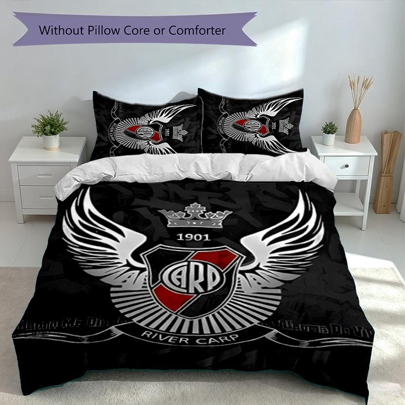 3pcs Club Atlético River Plate Duvet Cover Set, Includes 1 Duvet Cover and 2 Pillowcases,Skin-Friendly&Comfortable Fabric,Suitable Bedding Sets