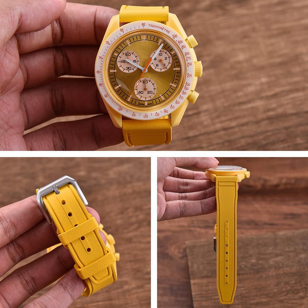 Premium FKM Strap 20mm 21mm 22mm Watch Strap Diving Waterproof Quick Release Fluororubber Watchbands For Each Brand Diving Watch