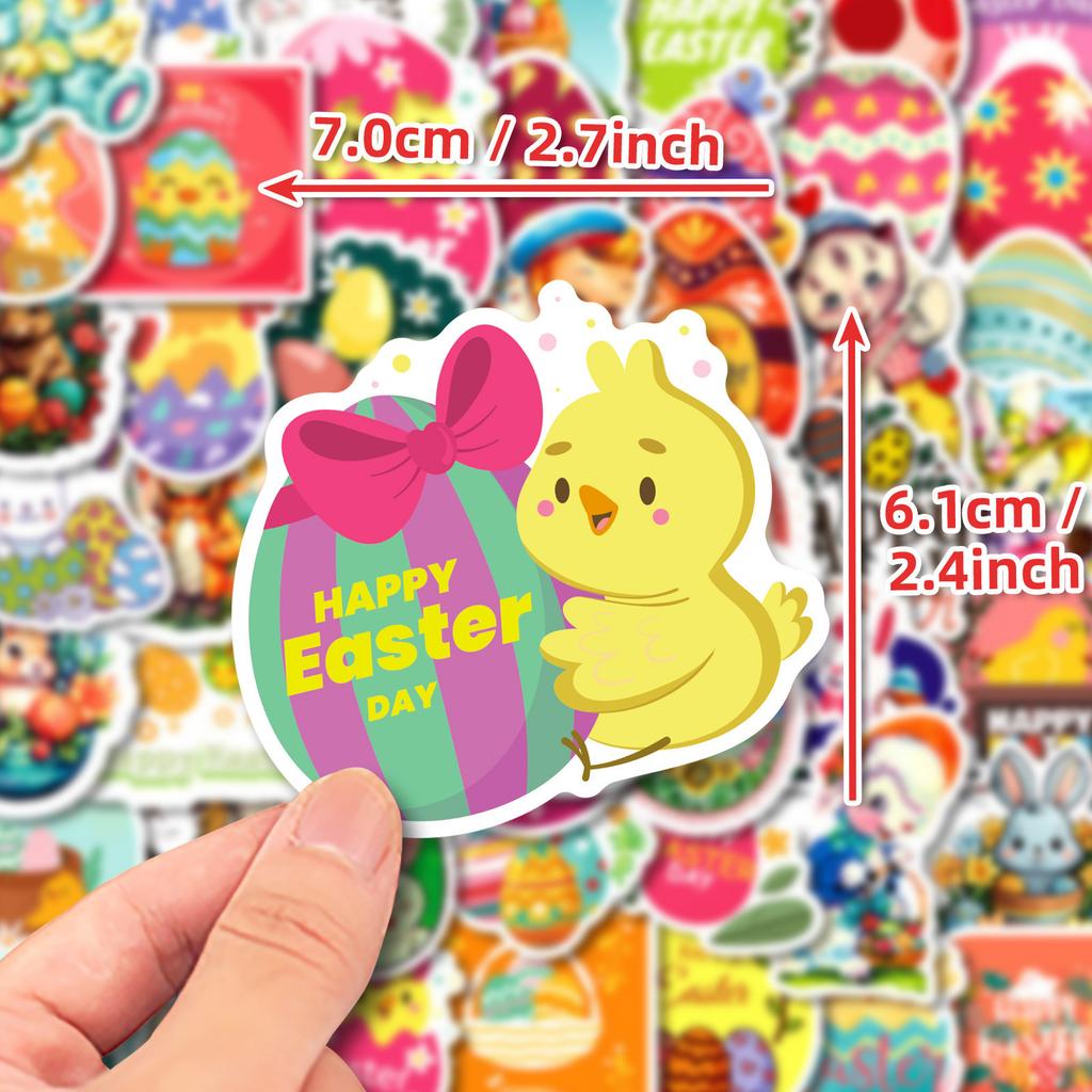 50-450 Adesivi di Pasqua Adesivi Uova di Pasqua Coniglio Cartone Animato per Bambini Adesivi per Feste