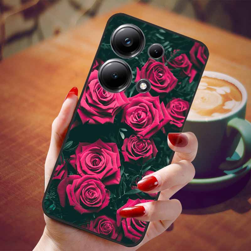 For Poco M6 Pro 4G Case Fashion Marble Silicon Black Cover for Xiaomi Poco M6Pro 4G Phone Case M 6 Pro Soft Shells PocoM6Pro 4G