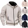 American Style Men's Warm Hooded Zipper Sweatshirt - Autumn/Winter Plus Velvet Casual Functional Ins Design