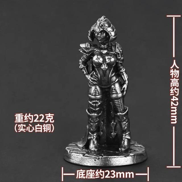 Weißmessing Blutmond Dämon Skelettkönig Miniaturfigur Handgefertigte Brettspielfiguren Auto Schreibtisch Ornament Sammlerstück Spielzeug