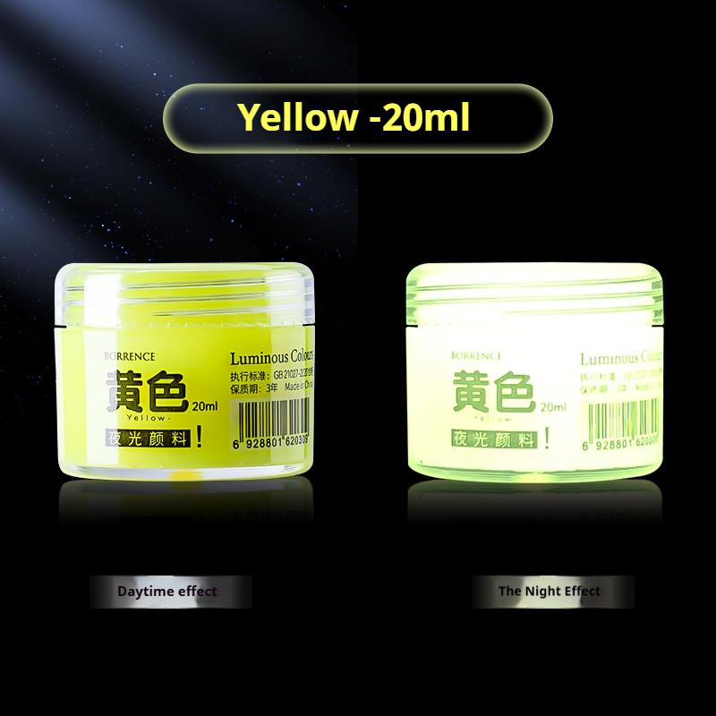 BORRENCE Fluorescent Pigment Luminous Paint 20/60ml 8 Colors Hand-Painted Graffiti DIY Glow-in-the-dark Waterproof Acrylic Paint