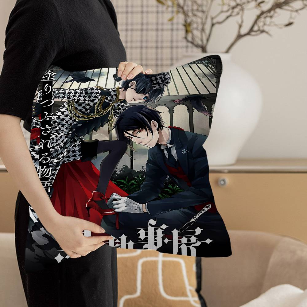1PC Japanese Anime Black Butler Cushion Cover Car Throw Pillow Case For Sofa Car Christmas Gift 40x40cm 45x45cm