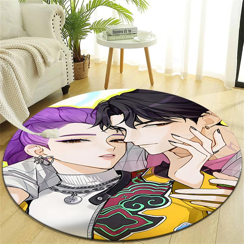 1pc KPop Demon Hunters19 Design Printed Area Round Carpet for Bedroom Living Room Home Decor Rugs Mat Non Slip Mat Rug for Bedside