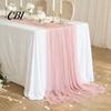 Chiffon Table Runner Sheer Flowing Runner, Wedding Elegant Solid Color Charming Dining Accessory for Home Bridal Shower Party Decor