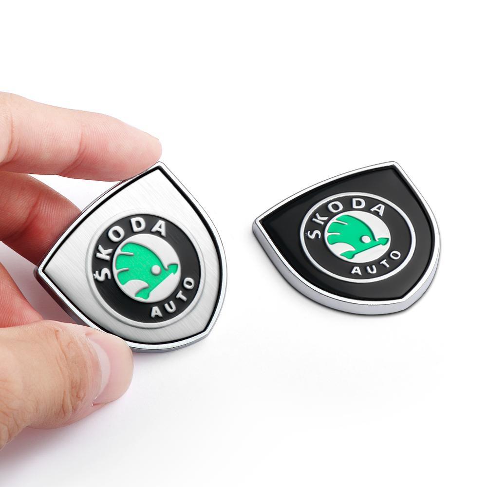 Car Styling 3D Meta Auto Door Shield Emblem Car Body Badge Sticker for Skoda Octavia MK2 MK1 2 3 A5 A7 A8 Fabia Karoq Superb Rapid Kamiq