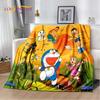 Coperta morbida in peluche cartone animato anime Doraemon, coperta in flanella per soggiorno camera da letto letto divano picnic, copertura calda per bambini