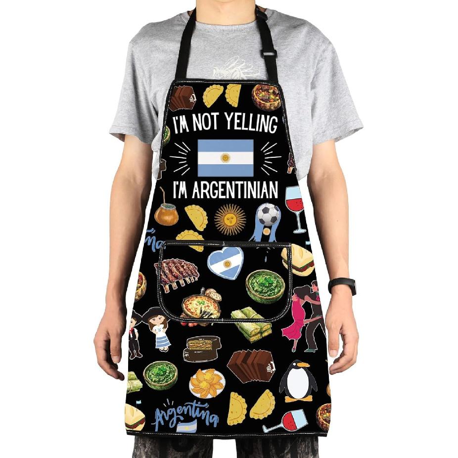G2TUP Argentina Aprons With Pocket Argentinan Flag Apron Buenos Aires Sun Gifts Argentinian Kitchen Apron