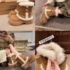 Altay~ Winter 2025 new thick-soled retro niche fluffy cotton shoes with velvet warm snow cotton boots for women