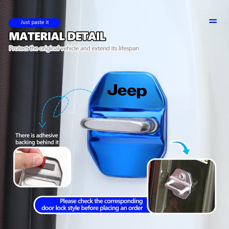 4pcs Car Styling Door Lock Protection Cover Stainless Steel Accessories For Jeep Cherokee Patriot Liberty Wrangler JK JL