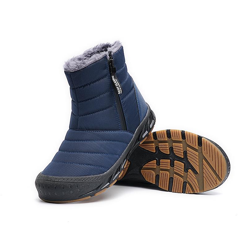 Unisex Mid-Top Waterproof Winter Snow Boots with Anti-Slip Sole and Plush Lining