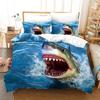 3D Shark Bedding Set Marine Animal Down Duvet Cover 2/3 Pieces Boys Teens Room Quilt Cover Luxury Soft Quick Drying Bed Cover