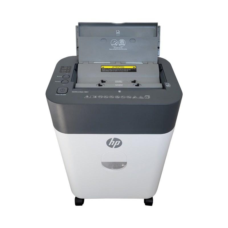 HP ONESHRED Auto 100CC Aktenvernichter, Weiß und Grau