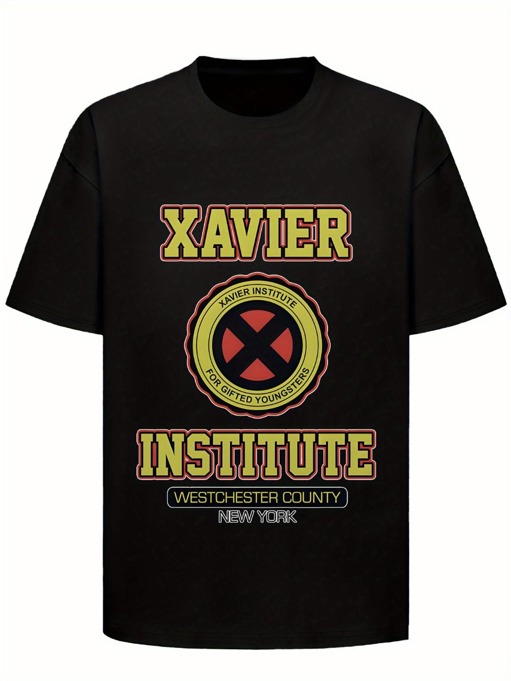 Black Graphic T-Shirt Featuring The Xavier Institute for Gifted Youngsters Designed Lettering Perfect for Casual Summer S разноцветный