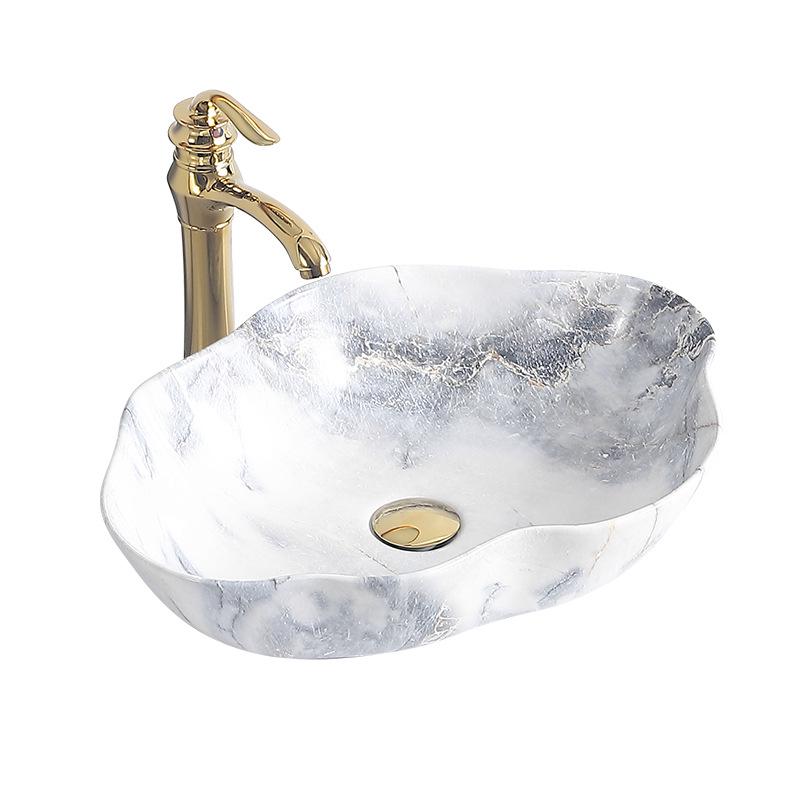 Tengxiang Ivory White Ceramic Marble Countertop Single Hole Top-Mount Sink