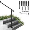 40mm Pipe Wrought Iron Handrail 2 Steps Handrails for Outdoor Steps Handrails Garden Railing Exterior Handrail Stair Railings for Steps with One Bolt
