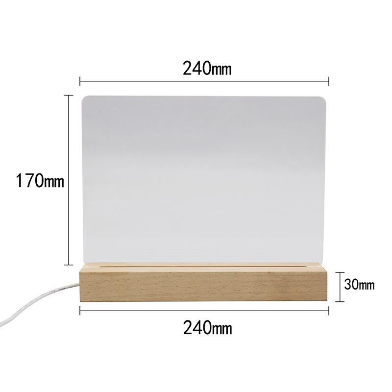 3D High-Transparency Atmosphere Night Light In Beech Wood with Uncarved Acrylic Board