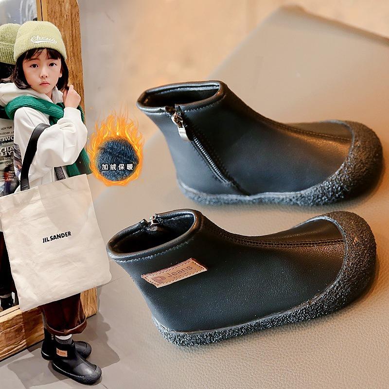 Baby Martin Stiefel Anti-Kick Kleine Lederstiefel Mädchenschuhe, Kurze Stiefel Weiche Sohle Jungenstiefel mit Mittelsohle