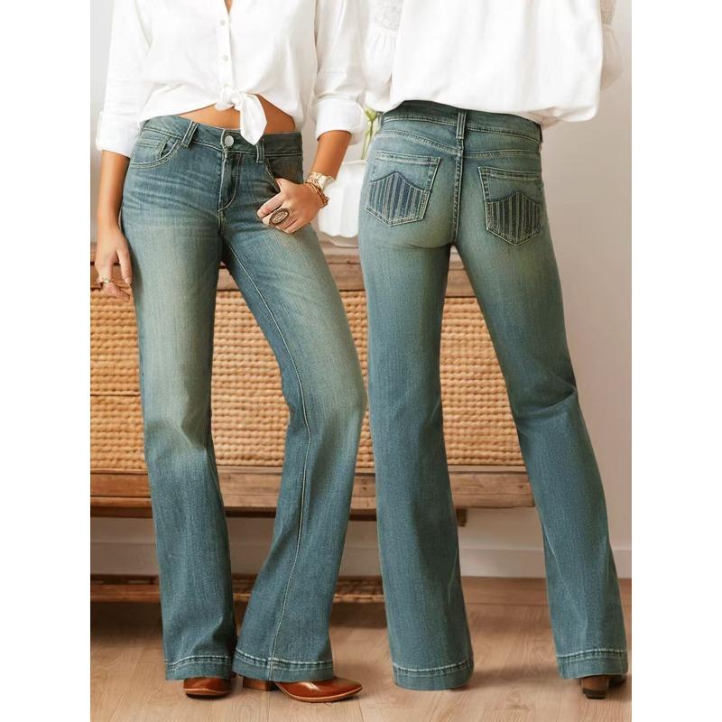 QICED Women's Fashion Casual Solid Color Print Pants & Capris
