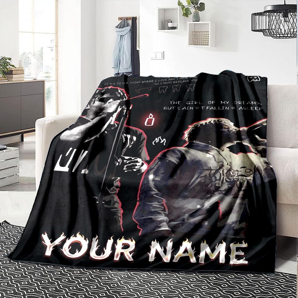Name Custom 999 Rapper Print Flannel Blanket High Quality Warm Comfortable Cover for All Seasons Perfect for Gifts Home Decor