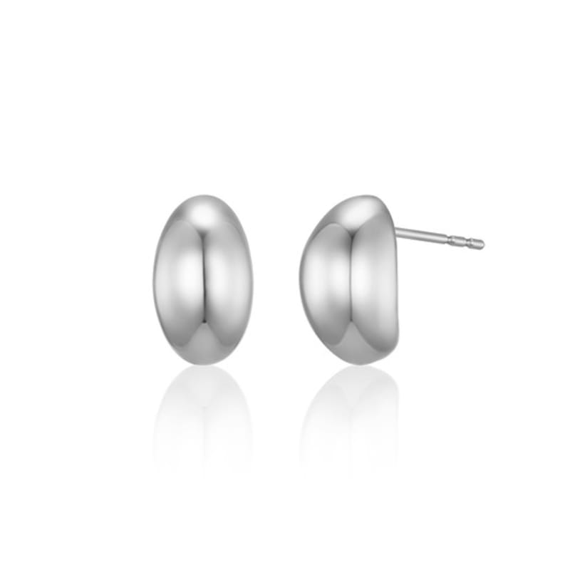 LUNNE Silver 925 Bold Curve Stud Earrings #LSE90