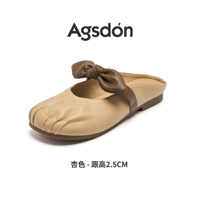 Augustine Bag Head Slippers Women's 2025 New Summer Wear French Bow One Pedal Fairy Style Sandals