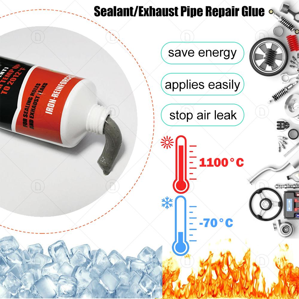 Car Exhaust Pipe Filler Glue High Temperature Silicone Sealant Repair Paste Motorcycle Auto Muffler Tailpipe Leaks Plugging Air