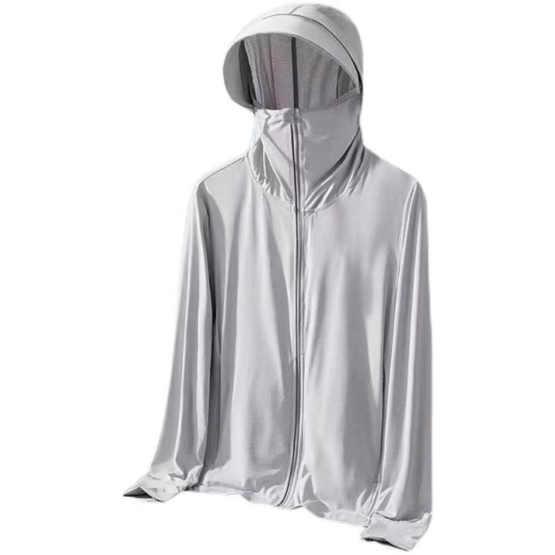Ice Silk Hooded Anti-UV Sun Protection Jacket 2024 - Breathable, Removable Visor for Outdoor Casual Wear
