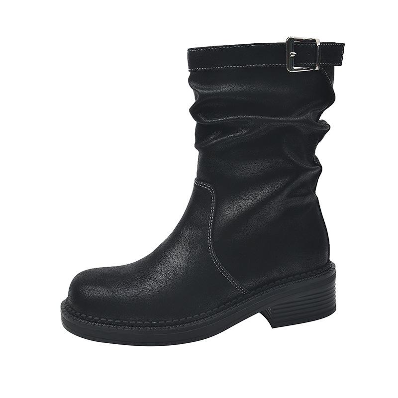 

-1 Martin boots women s platform retro short boots widened and fattened large size women s boots velvet Maillard fashion boots 35