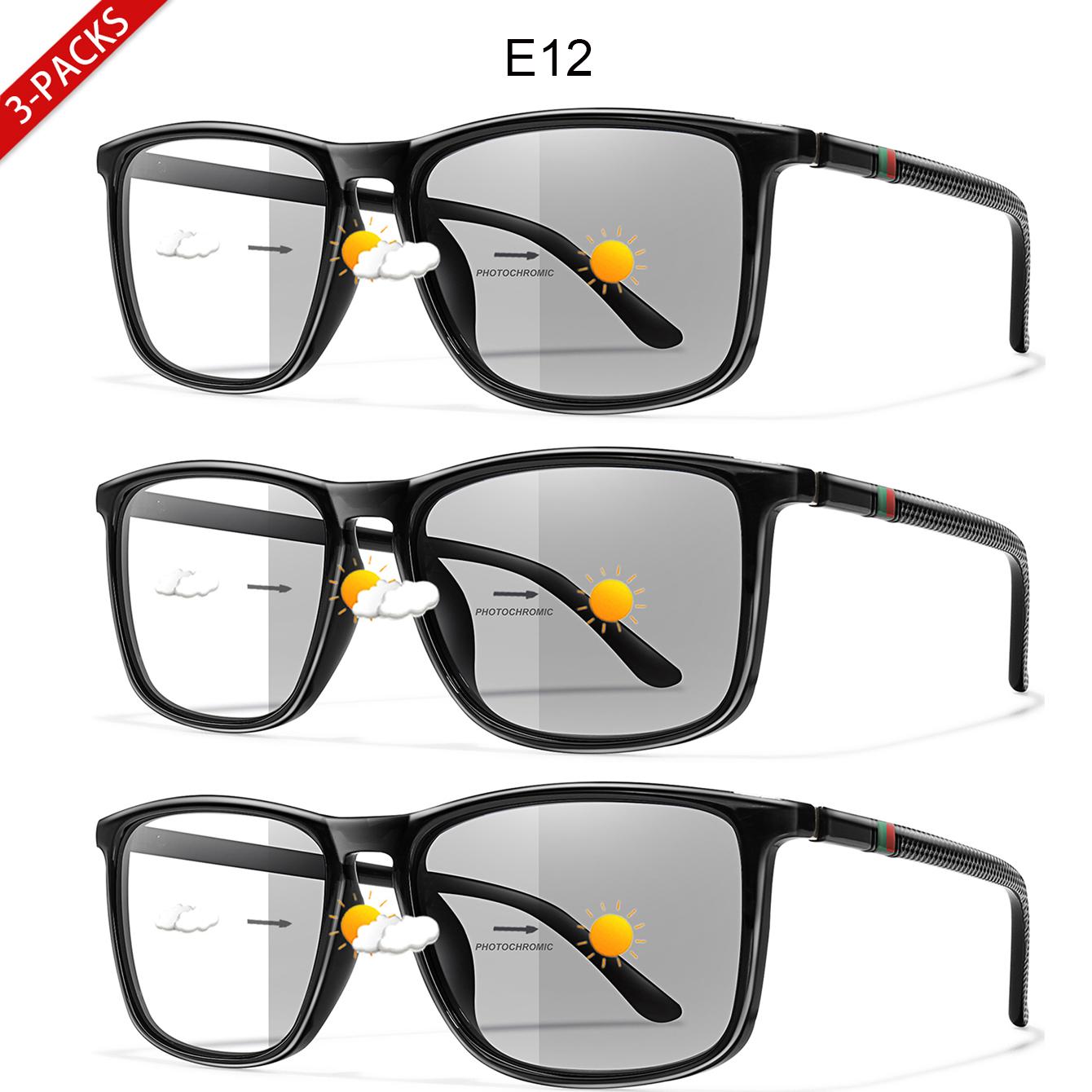 

3 пары фотохромных очков для чтения с защитой от синего света, классические прямоугольные очки для деловых профессионалов, бабушек и дедушек 0