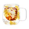 Double Wall Glass Cup 200ml Clear Dried Flowers Milk Tea Coffee Mug with Handle Gifts Friends Home Water Cup Drinking Glasses