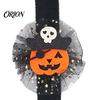 Comfortable Wearable Party Gear Stuffed Halloween Slap Bracelets for Kids, Plush Pumpkin Ghost Skull Cute Wrist Adjustable Resilient Steel Plate Band