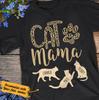 Camiseta Personalizada para Mãe de Gato Estampa Leopardo Presente Dia das Mães Para Mãe de Gato P-5XL Camiseta Unissex