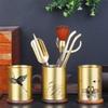 Brass Tea Set With Ebony Wood Accessories Tools Six-piece Ceremony Kit Gift Box Home Use